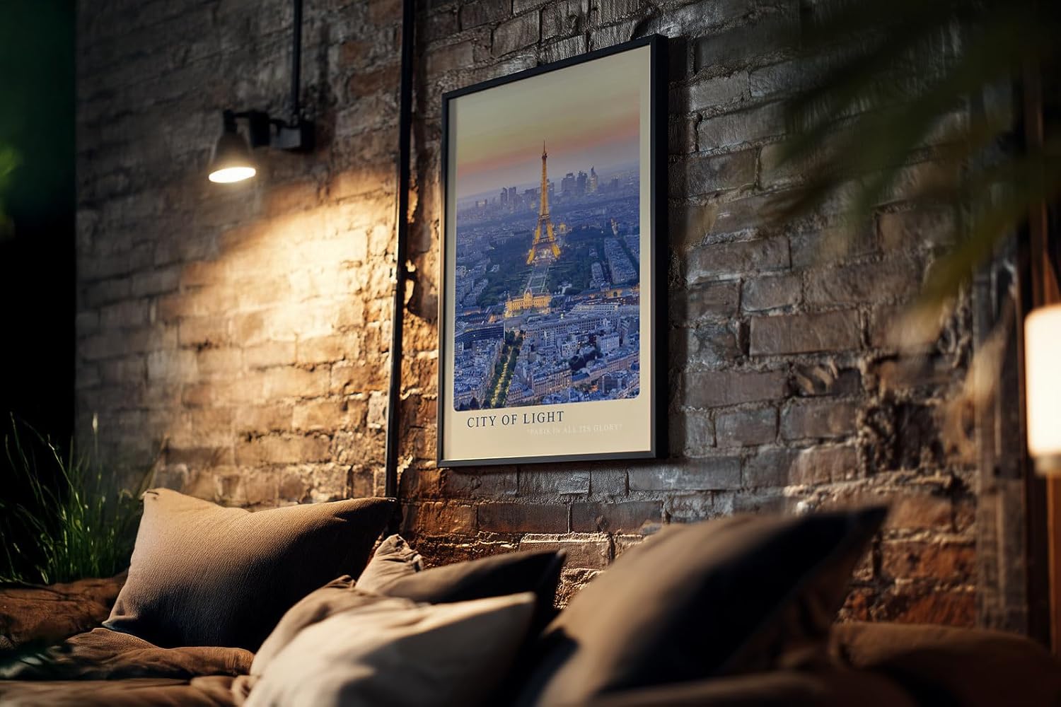 Paul Sinus Kunstdruck 40x60cm City of Light Paris bei Sonnenuntergang mit Eiffelturm im Zentrum