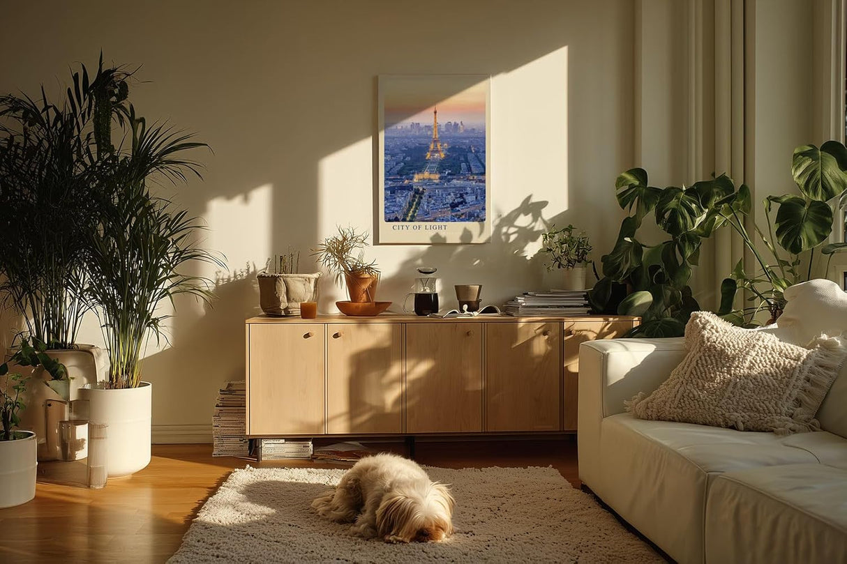 Paul Sinus Kunstdruck 40x60cm City of Light Paris bei Sonnenuntergang mit Eiffelturm im Zentrum
