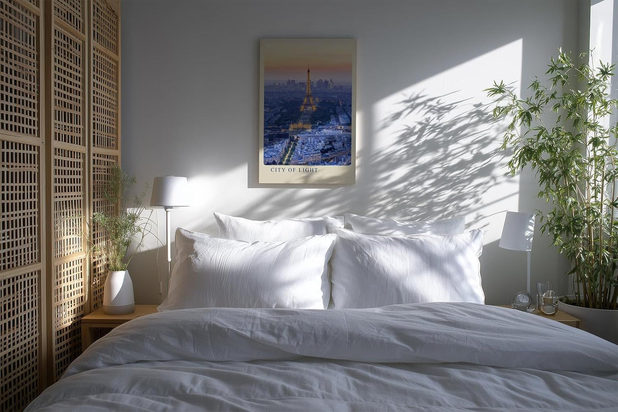 Paul Sinus Kunstdruck 40x60cm City of Light Paris bei Sonnenuntergang mit Eiffelturm im Zentrum