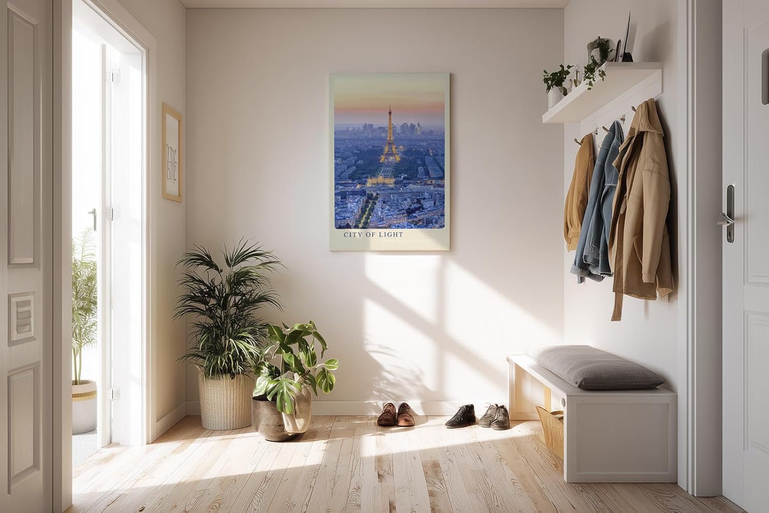 Paul Sinus Kunstdruck 40x60cm City of Light Paris bei Sonnenuntergang mit Eiffelturm im Zentrum