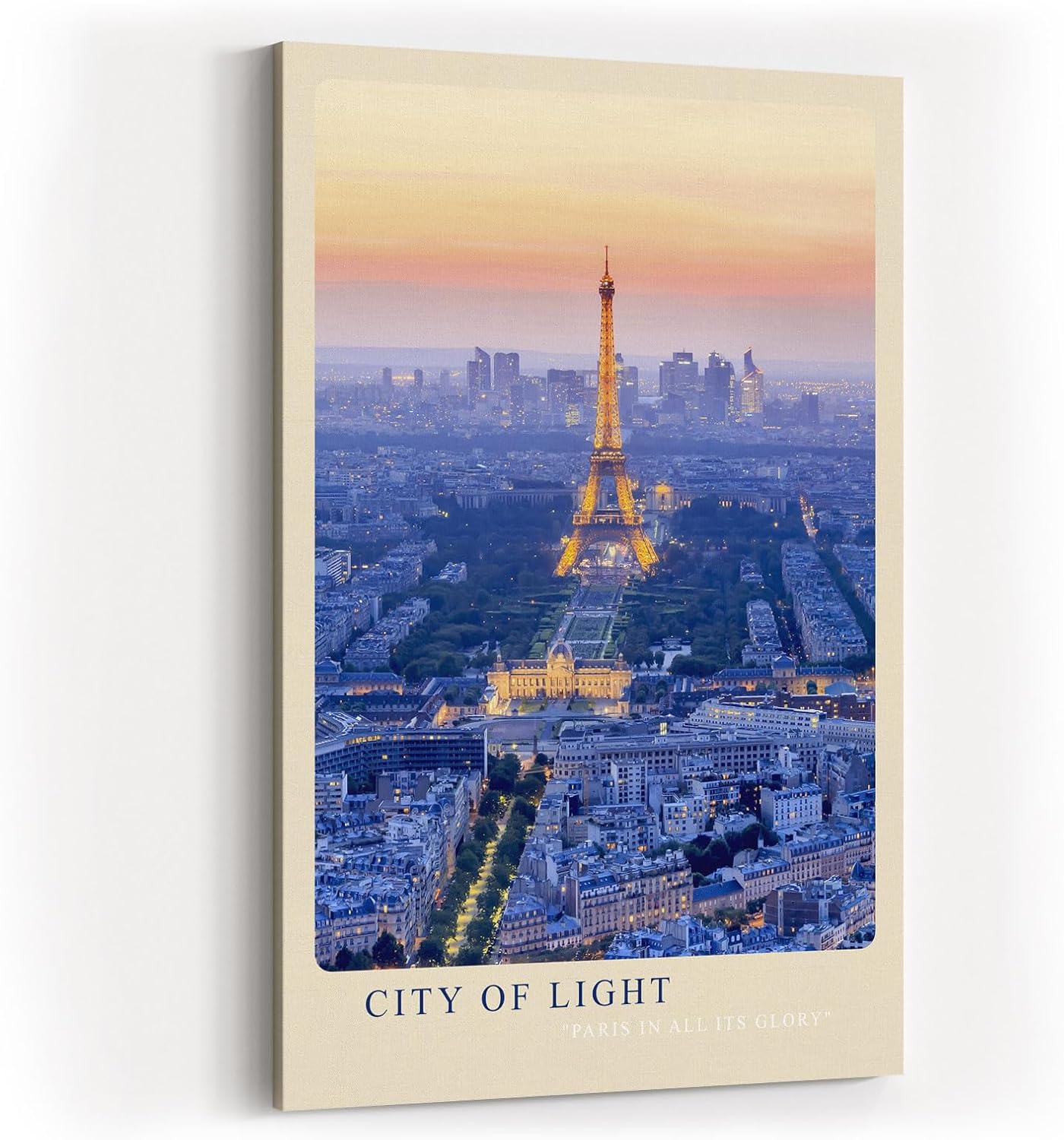 Paul Sinus Kunstdruck 40x60cm City of Light Paris bei Sonnenuntergang mit Eiffelturm im Zentrum