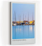 Paul Sinus Kunstdruck 40x60cm Civitavecchia Hafen in der Dämmerung – mediterrane Stimmung mit Segelbooten und Lichtreflexen
