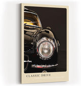 Paul Sinus Kunstdruck 40x60cm Classic Drive Nahaufnahme eines schwarzen Oldtimers mit Chromscheinwerfer
