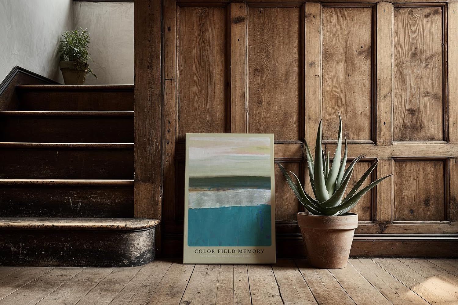 Paul Sinus Kunstdruck 40x60cm Color Field Memory Blau Türkis Fläche Abstrakt Ruhe Horizont