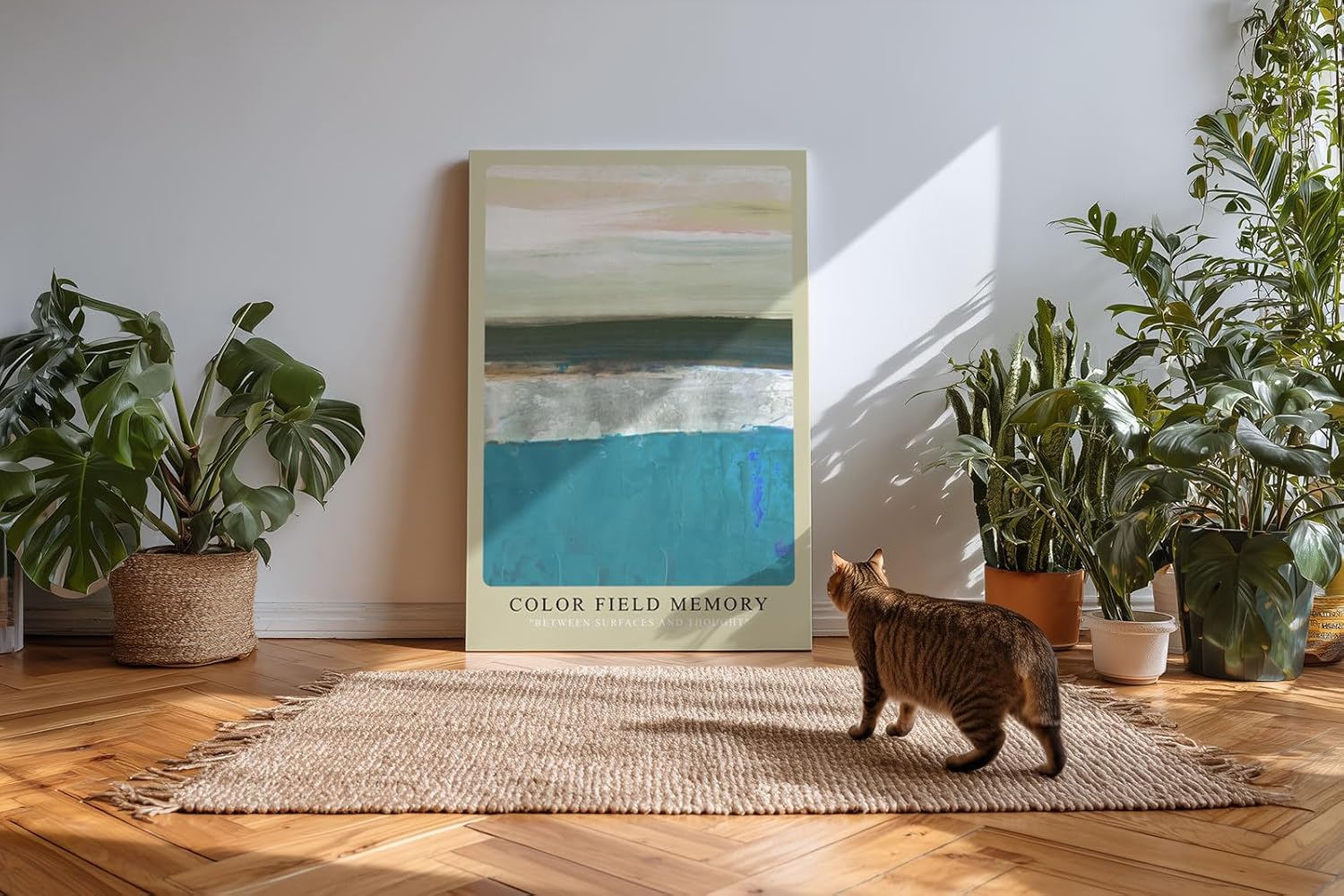 Paul Sinus Kunstdruck 40x60cm Color Field Memory Blau Türkis Fläche Abstrakt Ruhe Horizont