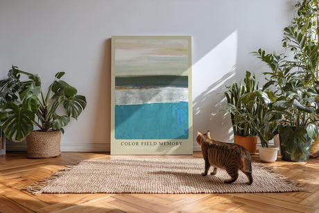 Paul Sinus Kunstdruck 40x60cm Color Field Memory Blau Türkis Fläche Abstrakt Ruhe Horizont