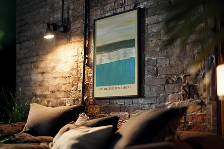 Paul Sinus Kunstdruck 40x60cm Color Field Memory Blau Türkis Fläche Abstrakt Ruhe Horizont