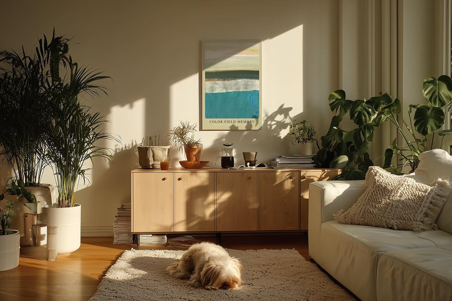 Paul Sinus Kunstdruck 40x60cm Color Field Memory Blau Türkis Fläche Abstrakt Ruhe Horizont