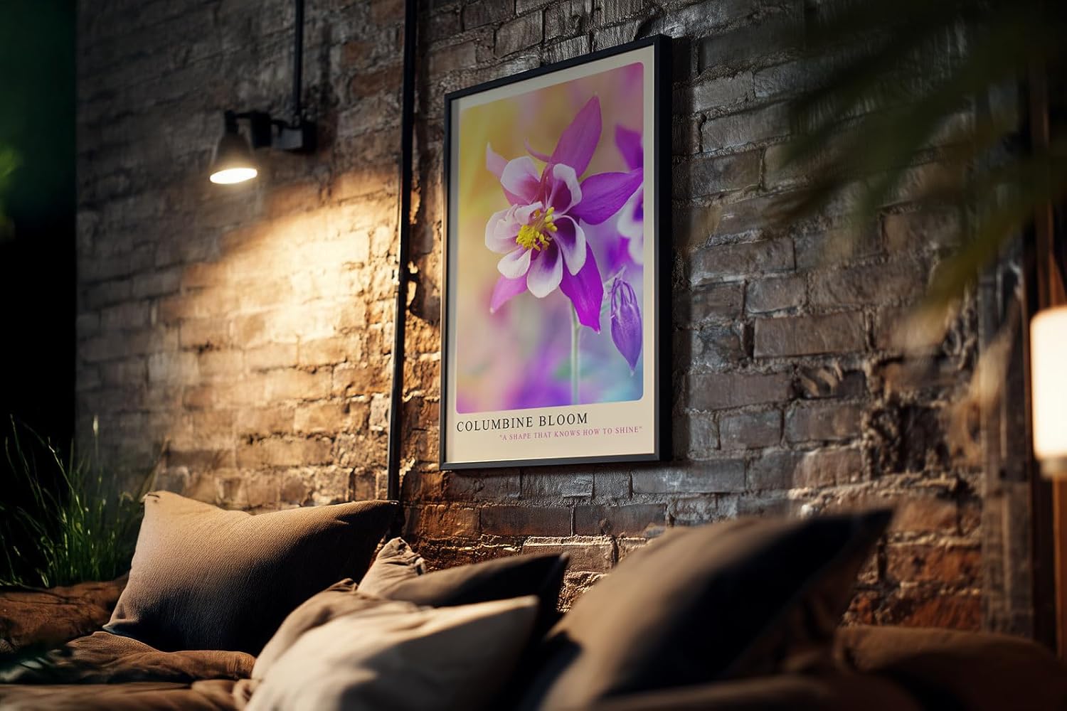 Paul Sinus Kunstdruck 40x60cm Columbine Bloom Nahaufnahme einer Akeleiblüte in zarten Farben mit Pastellhintergrund