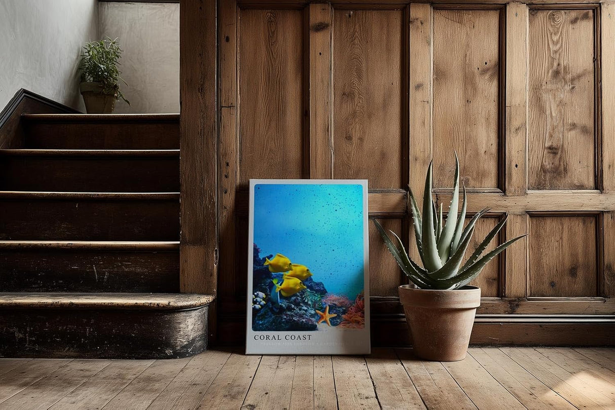 Paul Sinus Kunstdruck 40x60cm Coral Coast bunte Unterwasserwelt mit gelben Fischen und Korallenriff