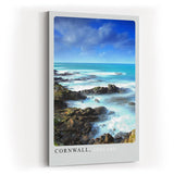 Paul Sinus Kunstdruck 40x60cm Cornwall – Felsküste Englands mit türkisem Meer und dramatischem Himmel