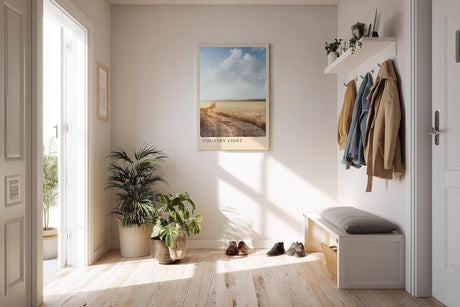Paul Sinus Kunstdruck 40x60cm Country Light Feldweg in goldener Landschaft unter weitem Himmel