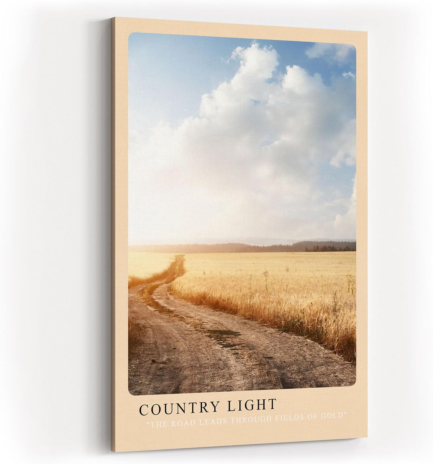 Paul Sinus Kunstdruck 40x60cm Country Light Feldweg in goldener Landschaft unter weitem Himmel
