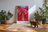 Paul Sinus Kunstdruck 40x60cm Crimson Lily rote Lilienblüte mit Wassertropfen in Nahaufnahme