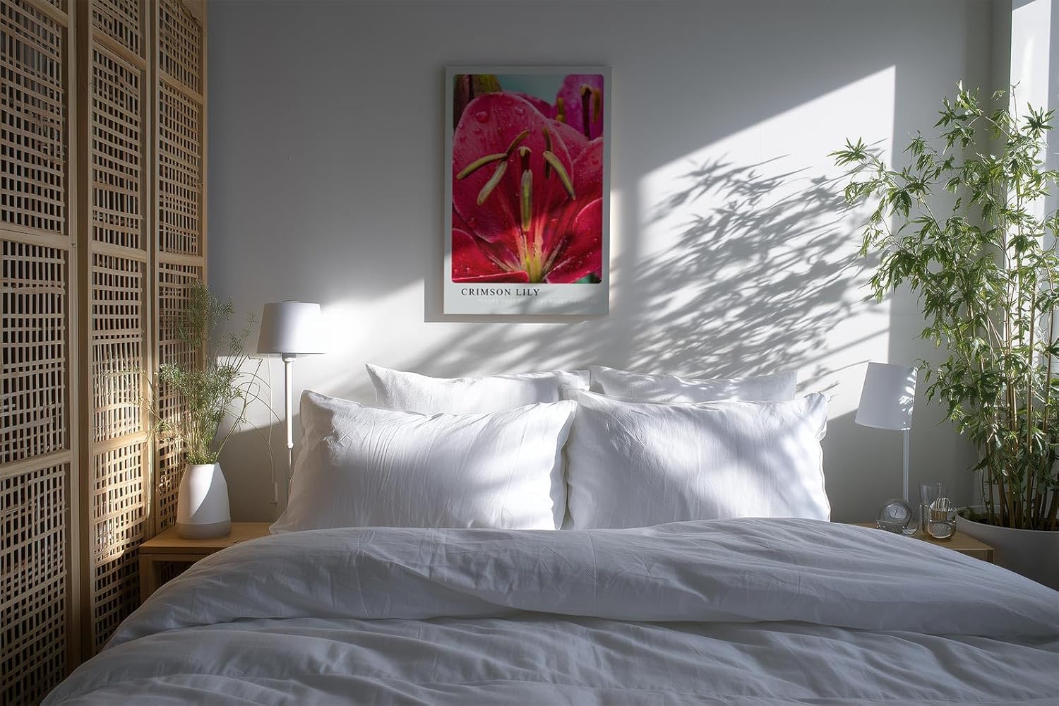 Paul Sinus Kunstdruck 40x60cm Crimson Lily rote Lilienblüte mit Wassertropfen in Nahaufnahme