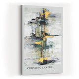 Paul Sinus Kunstdruck 40x60cm Crossing Layers – Abstrakte Komposition mit dynamischen Farbstrukturen in Gold, Grün und Schwarz