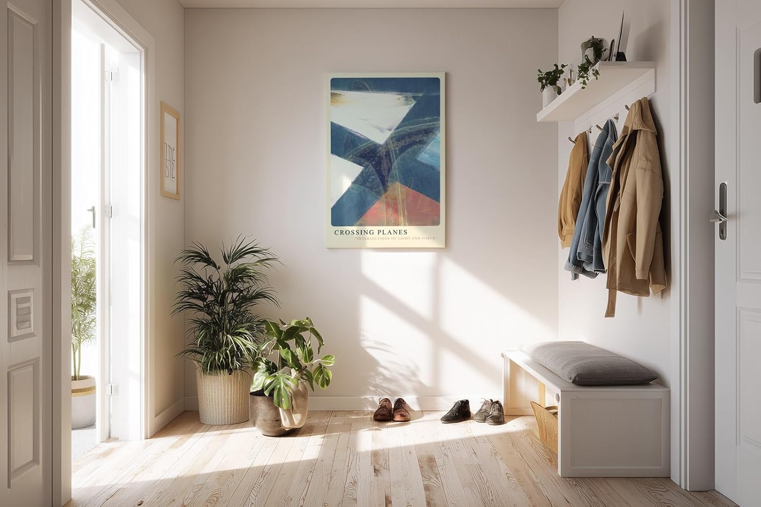 Paul Sinus Kunstdruck 40x60cm Crossing Planes Blau Licht Fläche Abstrakt Schnittpunkt Bewegung