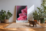 Paul Sinus Kunstdruck 40x60cm Crystal Bloom Rote Blüte mit Tautropfen in Nahaufnahme