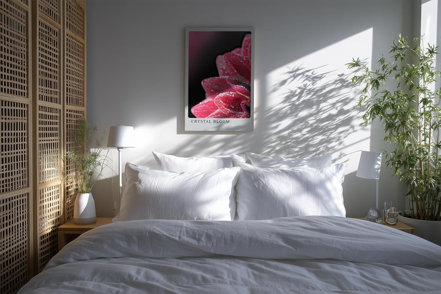 Paul Sinus Kunstdruck 40x60cm Crystal Bloom Rote Blüte mit Tautropfen in Nahaufnahme