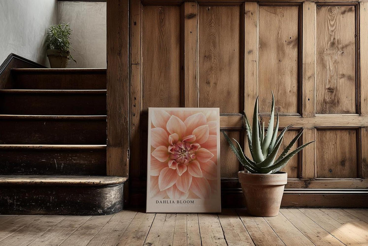 Paul Sinus Kunstdruck 40x60cm Dahlia Bloom Blume Makro Rosa Struktur Natur Pflanze Detail
