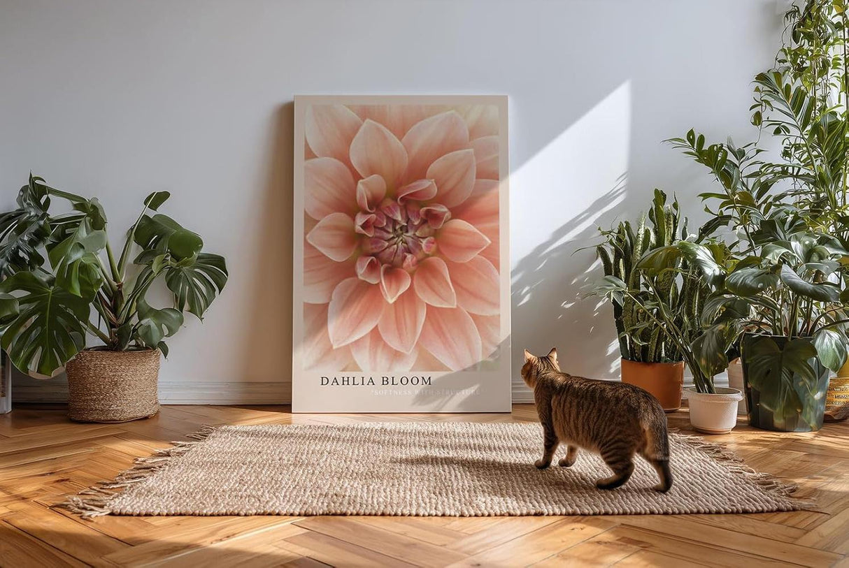 Paul Sinus Kunstdruck 40x60cm Dahlia Bloom Blume Makro Rosa Struktur Natur Pflanze Detail
