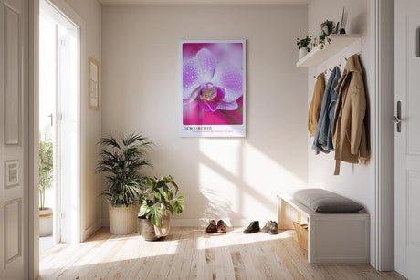 Paul Sinus Kunstdruck 40x60cm Dew Orchid Zarte Orchidee mit Tautropfen in Rosa und Violett