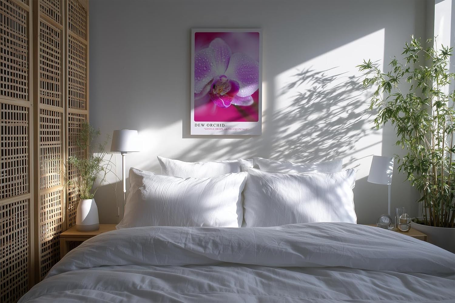 Paul Sinus Kunstdruck 40x60cm Dew Orchid Zarte Orchidee mit Tautropfen in Rosa und Violett