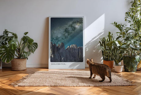 Paul Sinus Kunstdruck 40x60cm Dolomiten bei Nacht – majestätische Felswände unter dem Sternenhimmel Italiens