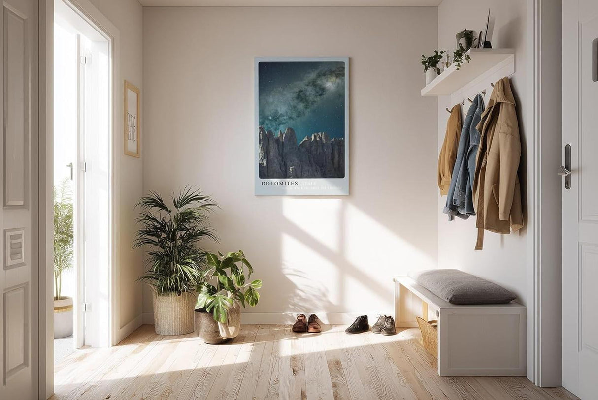 Paul Sinus Kunstdruck 40x60cm Dolomiten bei Nacht – majestätische Felswände unter dem Sternenhimmel Italiens
