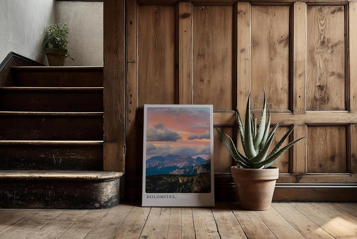 Paul Sinus Kunstdruck 40x60cm Dolomiten bei Sonnenuntergang – dramatische Wolken über italienischem Bergpanorama