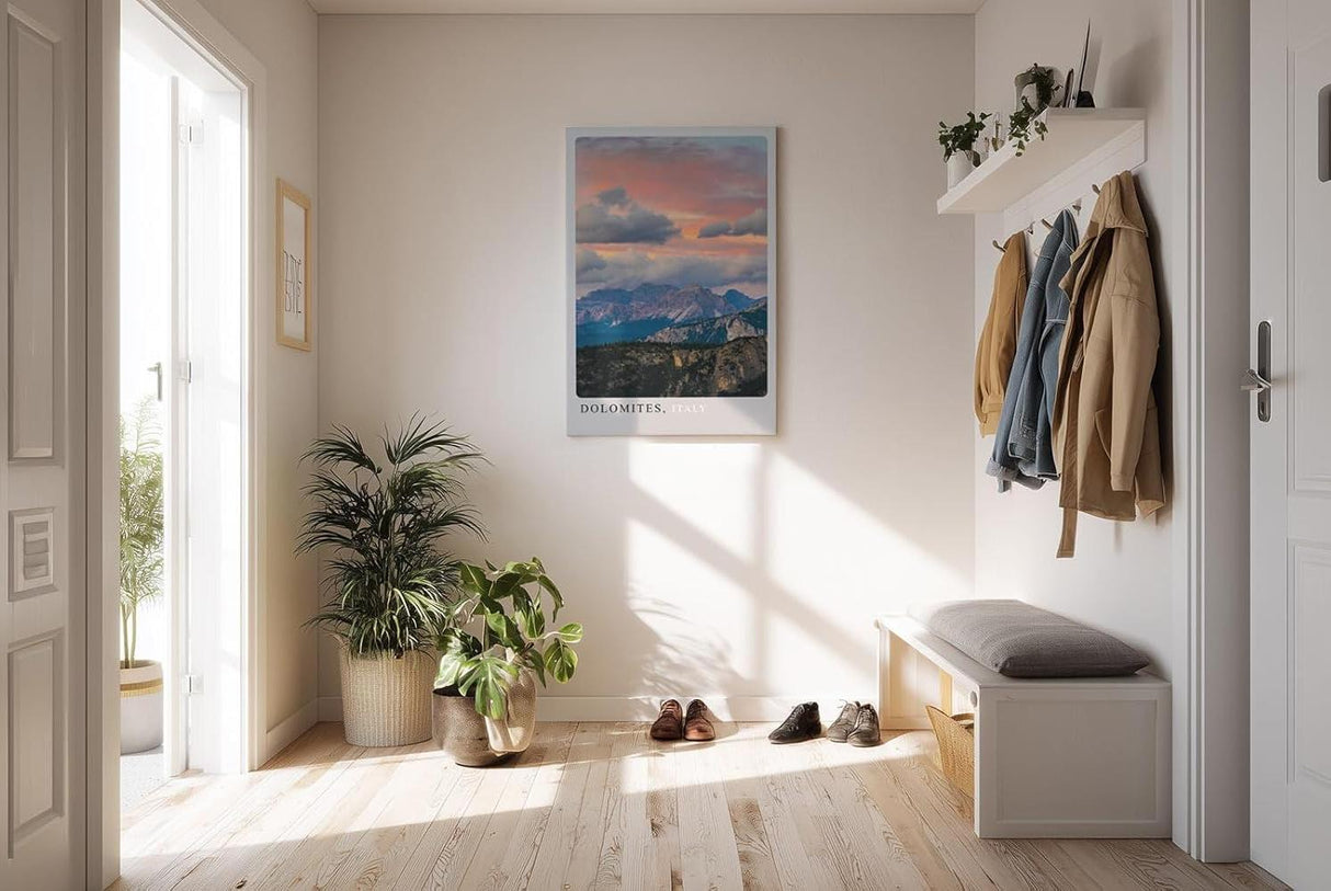 Paul Sinus Kunstdruck 40x60cm Dolomiten bei Sonnenuntergang – dramatische Wolken über italienischem Bergpanorama