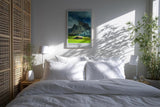 Paul Sinus Kunstdruck 40x60cm Dolomiten mit dramatischem Himmel und Almhütten – Alpenpanorama aus Italien