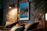 Paul Sinus Kunstdruck 40x60cm Dresden Germany – Barocke Altstadt mit Spiegelung in der Elbe bei abendlichem Licht