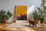 Paul Sinus Kunstdruck 40x60cm Duomo di Milano – Der Mailänder Dom im Sonnenuntergang als Silhouette vor goldenem Himmel