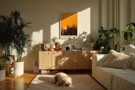 Paul Sinus Kunstdruck 40x60cm Duomo di Milano – Der Mailänder Dom im Sonnenuntergang als Silhouette vor goldenem Himmel