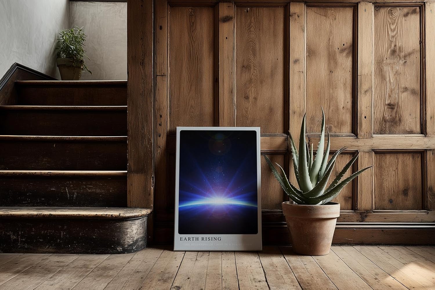 Paul Sinus Kunstdruck 40x60cm Earth Rising – Sonnenaufgang über dem Planeten im Universum mit kosmischem Lichtspiel