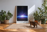 Paul Sinus Kunstdruck 40x60cm Earth Rising – Sonnenaufgang über dem Planeten im Universum mit kosmischem Lichtspiel