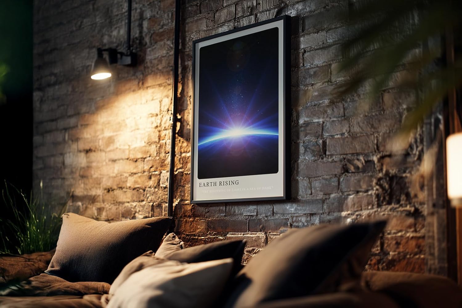 Paul Sinus Kunstdruck 40x60cm Earth Rising – Sonnenaufgang über dem Planeten im Universum mit kosmischem Lichtspiel