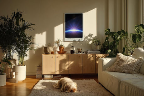 Paul Sinus Kunstdruck 40x60cm Earth Rising – Sonnenaufgang über dem Planeten im Universum mit kosmischem Lichtspiel