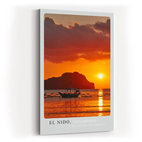 Paul Sinus Kunstdruck 40x60cm El Nido Sonnenuntergang – Feuer am Horizont über dem Meer der Philippinen