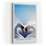 Paul Sinus Kunstdruck 40x60cm Elegance in Love zwei Schwäne mit Herzform über ruhigem See im Morgenlicht