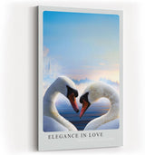 Paul Sinus Kunstdruck 40x60cm Elegance in Love zwei Schwäne mit Herzform über ruhigem See im Morgenlicht