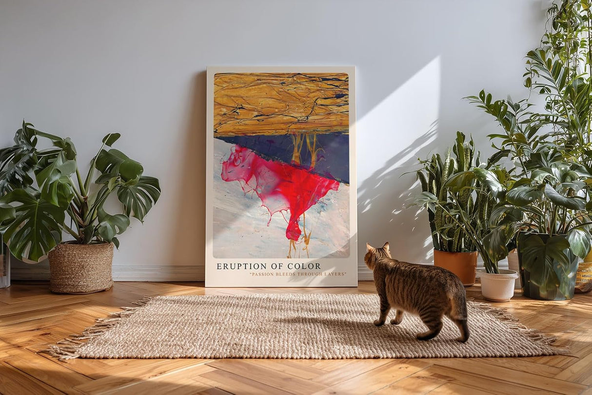 Paul Sinus Kunstdruck 40x60cm Eruption of Color Rot Gelb Expressionismus Farbexplosion Leidenschaft