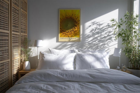 Paul Sinus Kunstdruck 40x60cm Fibonacci in Bloom Sonnenblume Makro Gelb Natur Geometrie Bruchstruktur