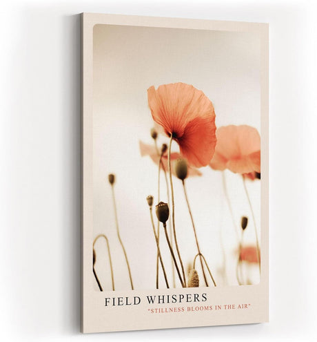 Paul Sinus Kunstdruck 40x60cm Field Whispers – Zarte Mohnblumen im Gegenlicht als poetisches Naturmotiv in sanften Tönen