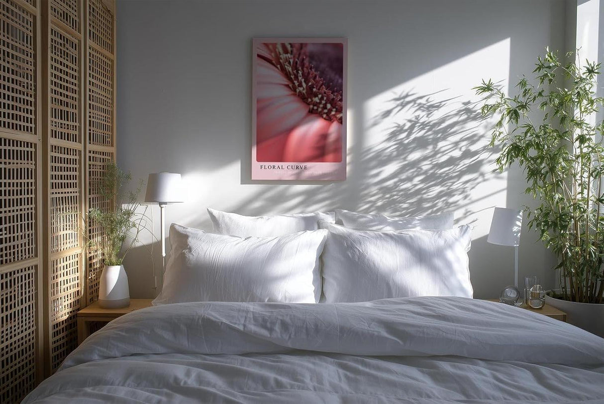 Paul Sinus Kunstdruck 40x60cm Floral Curve mit Makroaufnahme einer rosa Blüte in sanfter Kurve