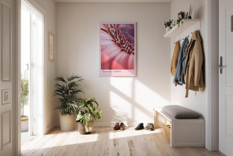 Paul Sinus Kunstdruck 40x60cm Floral Curve mit Makroaufnahme einer rosa Blüte in sanfter Kurve
