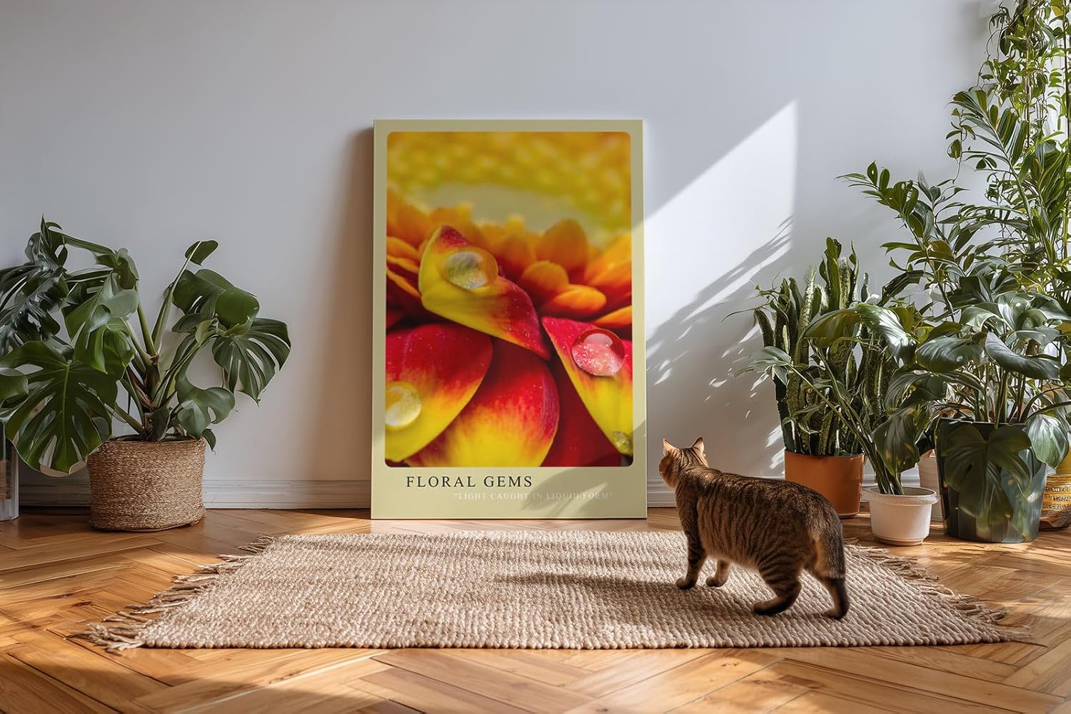 Paul Sinus Kunstdruck 40x60cm Floral Gems Nahaufnahme von Blütenblättern mit Tautropfen in leuchtenden Farben