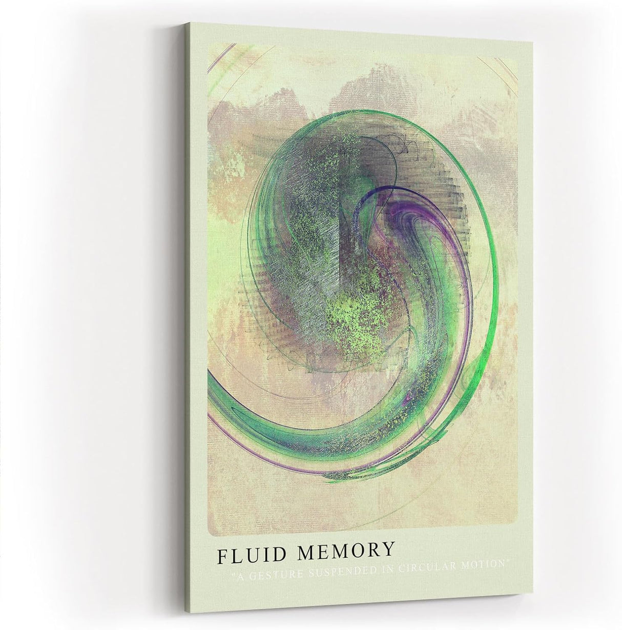 Paul Sinus Kunstdruck 40x60cm Fluid Memory Abstrakte Kunst in Grün und Violett mit digitalem Schwung