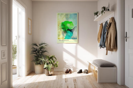 Paul Sinus Kunstdruck 40x60cm Fluid Signal Grüner Impuls in abstrakter Form